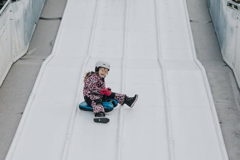 girl on bobsled