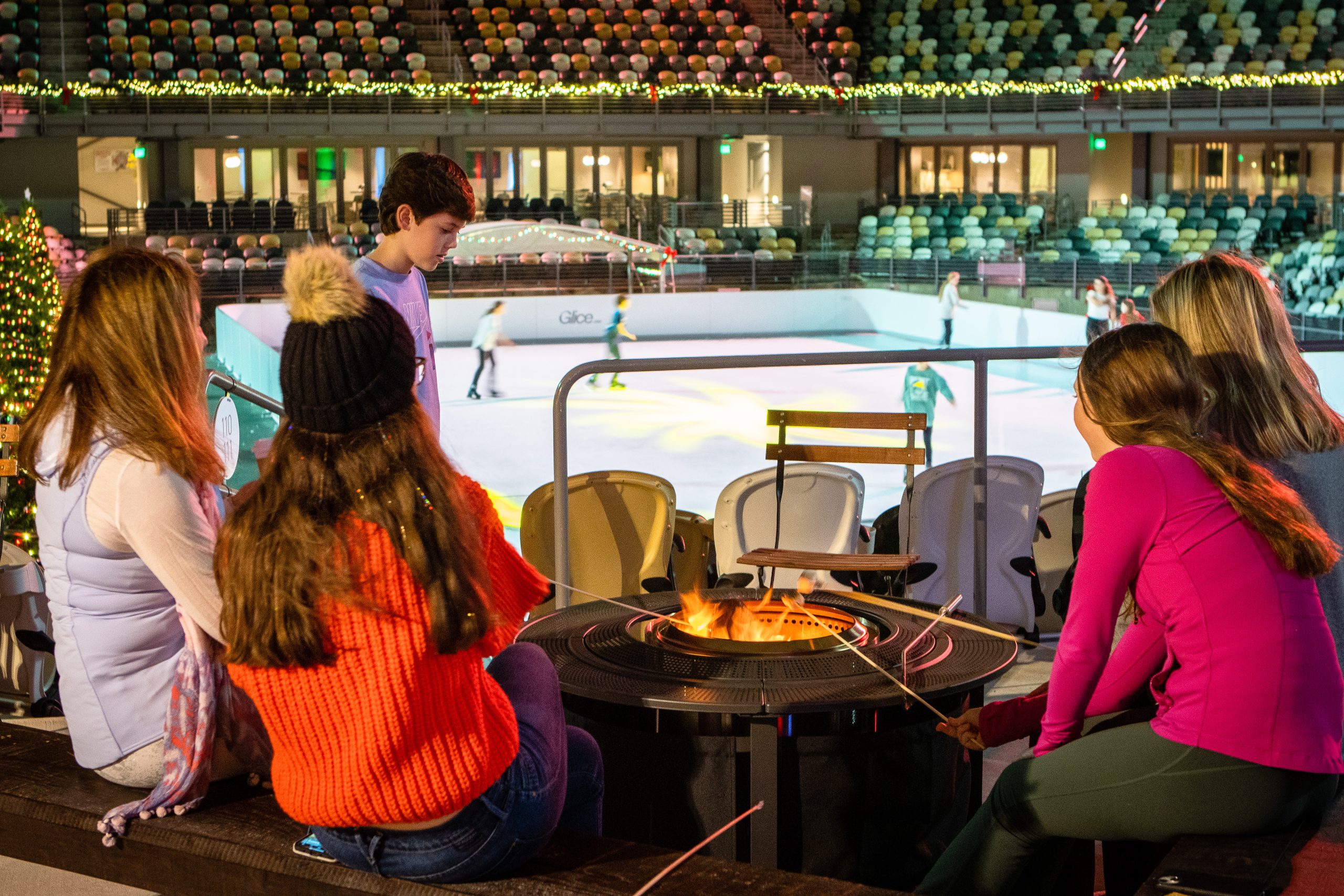 bonfire and ice rink