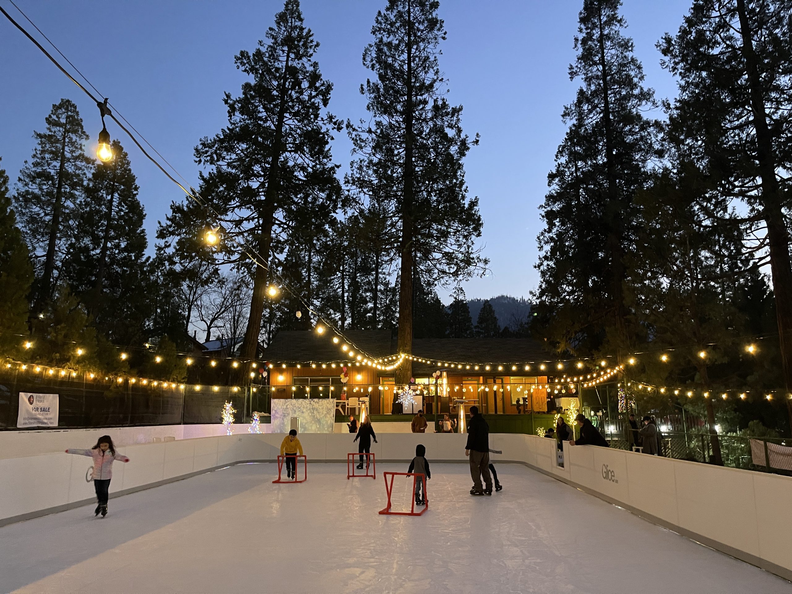 ice rink in festive atmosphere