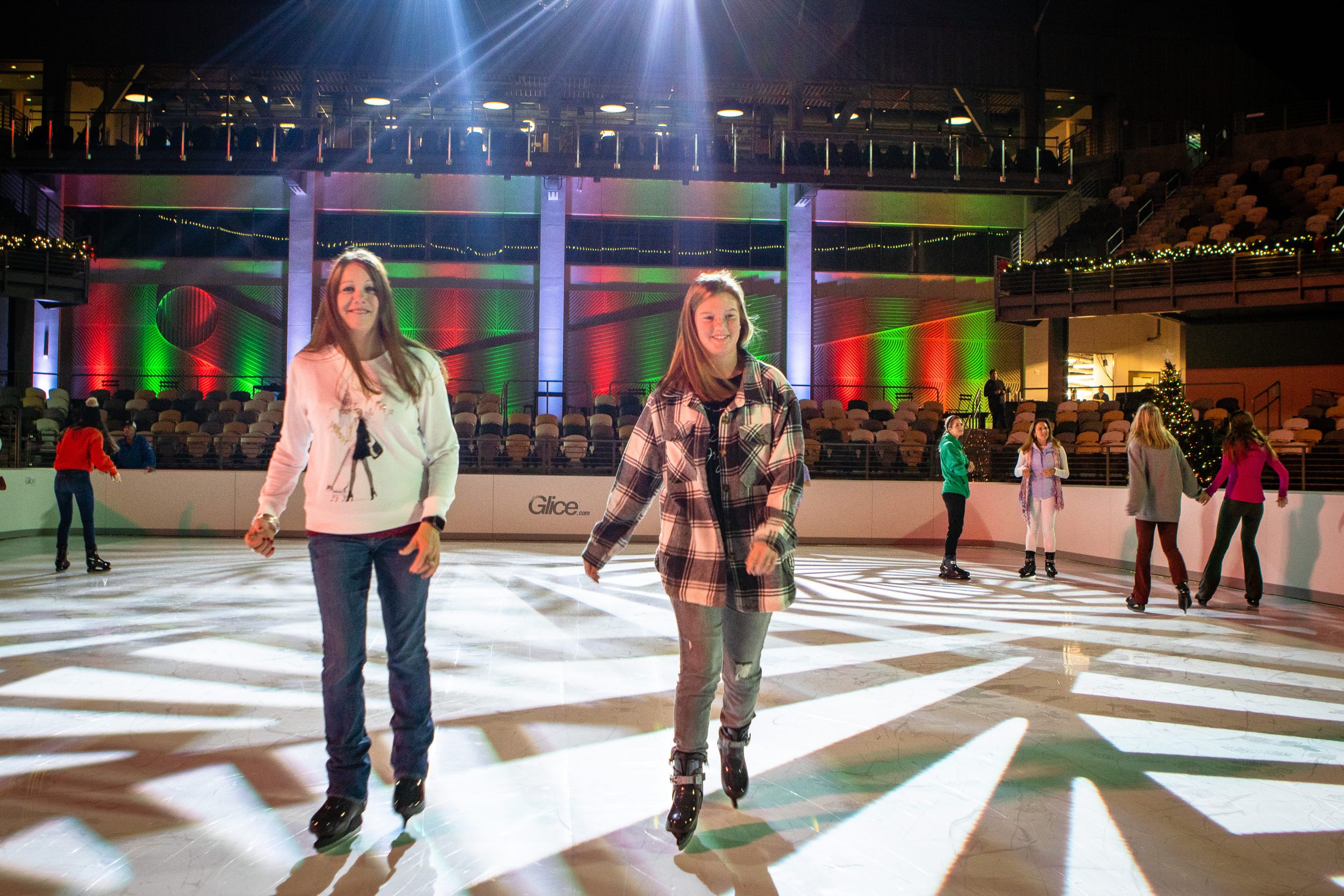 two ice skaters